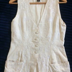 Donna Karan silk embroidered vest